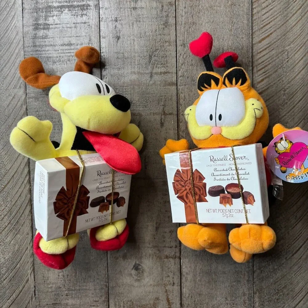 Vintage Russell Stover GARFIELD & ODIE Plush Dolls 8